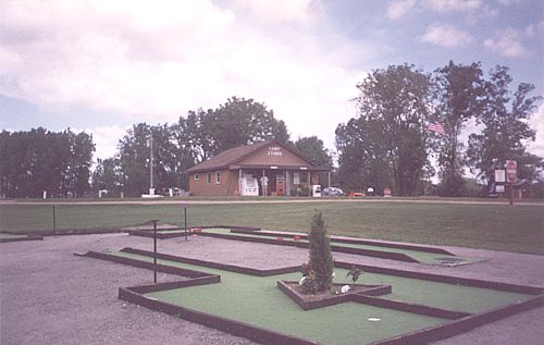Camp store seen from the links