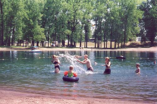 Swimmers in the lake
